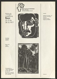 Ausstellungswerbung: Verkaufsausstellung "Basar" vom 22.11 bis zum 28.12.1977