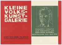 Ausstellungswerbung: "Malerei und Grafik zum Geburtstag von Karl-Heinz-Klingbeil". Diese fand statt vom 17. März bis zum 16. April 1974