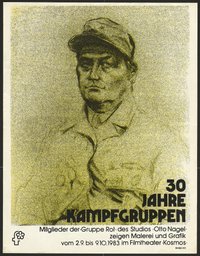 Ausstellungswerbung: "30 Jahre Kampfgruppen" vom 02. September bis zum 09. Oktober 1983