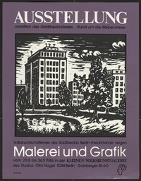 Ausstellungswerbung: "Ausstellung. Malerei und Grafik" vom 29. August bis zum 26. September 1984