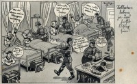 Humoristische Feldpostkarte »Soldatenleben, ja das heißt lustig sein!« aus der Zeit des Zweiten Weltkrieges