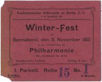 Winterfest des Kaufmännischen Hilfsvereins zu Berlin in der Philharmonie 1913
