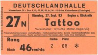 "Tattoo" in der Deutschlandhalle in Berlin-Charlottenburg am 27. September 1983