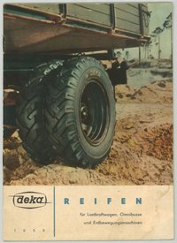 Werbeprospekt des VEB Reifenwerk Fürstenwalde (Spree) für DEKA-Reifen 1958