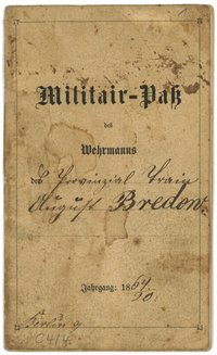 Militärpass des Wehrmanns August Bredow aus Berlin 1871–1878