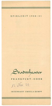 Programm des Stadttheaters Frankfurt (Oder) für "Die Blume von Hawaii" 1950