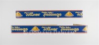 Zwei Papierstreifen mit Werbung für "Zöllner Puddinge"