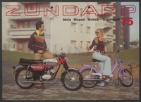 Prospekt: Zündapp 75 - Mofa - Moped - Mokick - Superspaß, Werbebroschüre