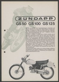 Prospekt: Zündapp GS 50 - GS 100 - GS 125, Werbeblatt